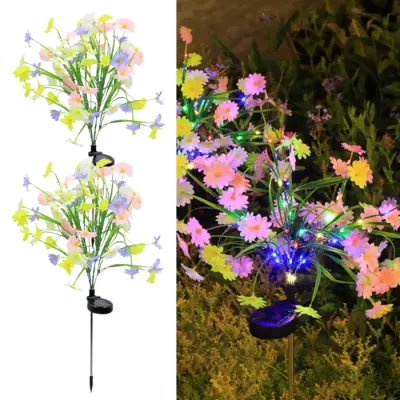 Set 2 Lampi Solare Buchet Margarete Decorative M374-4 70cm Lumina Colorata IP66