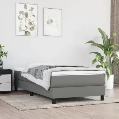 vidaXL Saltea cu arcuri buzunar, fermitate medie, gri închis, 80x200x20 cm, textil