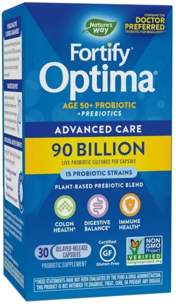 Fortify Optima Advanced Care Probiotic 90 Billion Age 50+, 30 capsule, Nature's Way