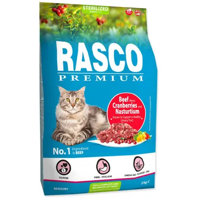 Hrana uscata pentru pisici Rasco Premium Sterilized Vita&Merisoare 2 kg