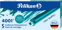Cartușe cerneală Pelikan - Lungi, 5 buc., turcoaz