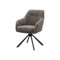 Scaun de living gri închis cu cotiere tapițat Avola – Unique Furniture