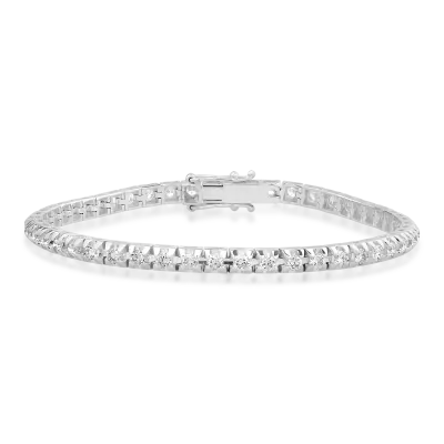 Bratara tennis din aur alb cu diamante de 2.85ct