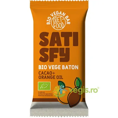 Baton cu Ciocolata si Portocale Satisfy Ecologic/Bio 35g