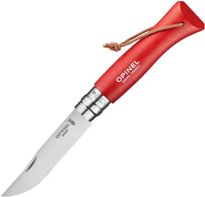 Cuțit pliabil Opinel Inox - Colorama, №8, roşu