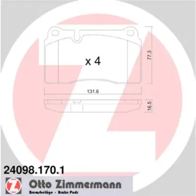 Set placute frana, frana disc ZIMMERMANN 24098.170.1