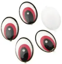 Ochi pictati pentru decor Em art - 11 x 15 mm, roşu (20 buc.)