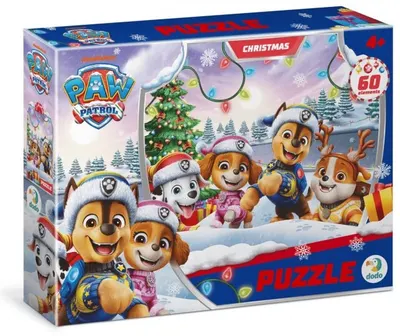 Puzzle DoDo de 60 piese - Crăciunul Patrulei Cățeilor