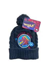 Caciula de iarna pentru baieti Spiderman - neagra - cu pompon