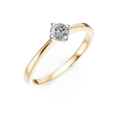 Inel de logodna din aur galben cu un diamant solitaire de 0.3ct