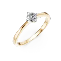 Inel de logodna din aur galben cu un diamant solitaire de 0.3ct