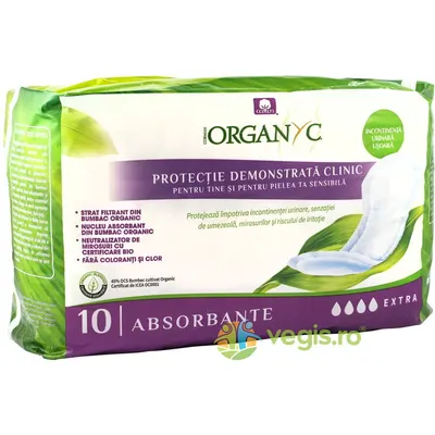 Absorbante Extra pentru Incontinenta din Bumbac Organic 10buc