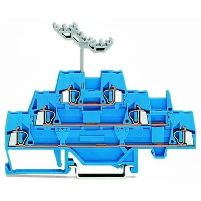 Triple-deck terminal block; Through/through/through terminal block; for DIN-rail 35 x 15 and 35 x 7.5; 2.5 mm²; CAGE CLAMP®; 2,50 mm²; blue/blue/blue