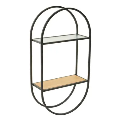 Raft negru/în culoare naturală etajat din metal 35 cm Mataram – Premier Housewares