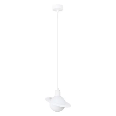 Lustră pentru copii albă cu abajur din sticlă ø 20 cm Mab – Sollux