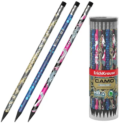 Creion grafit negru Erich Krause - Camo, HB, sortiment