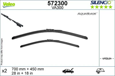 Lamela stergator fata cu spoiler (2pcs) AquaBlade 700 450mm potrivit TESLA MODEL X 09.15