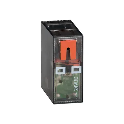 Releu in miniatura cu indicator led si actionare mecanica, 24VAC, 16A, 1C/O CONTACT. fixare in soclu 20 HR5XS2... (MAX 10A)