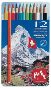 Creioane acuarele colorate Caran d'Ache Prismalo – 12 culori