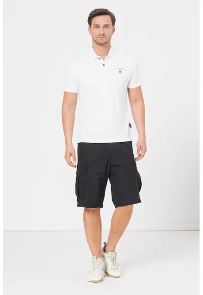 Tricou polo cu logo Elbas - Alb optic
