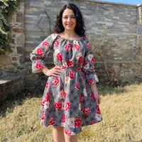 Rochie eleganta din barbie cu imprimeu floral Gala 2
