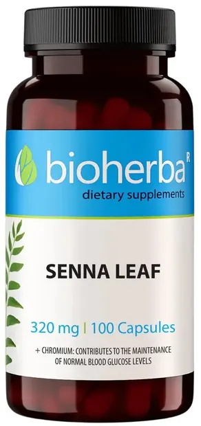 Senna Leaf, 320 mg, 100 capsule, Bioherba