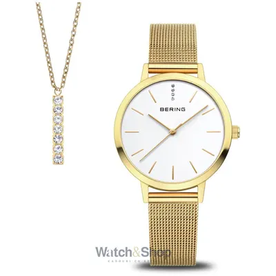 Ceas Bering Bering 13434-334-GWP Ladies Watch Set Golden Signature 34mm 3ATM