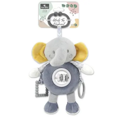 Jucarie de plus cu inel pentru agatat Elefant Gri 24 cm 0 luni+