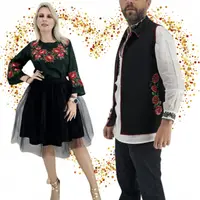 Set Cuplu 625 Vesta cu Broderie si Ie traditionala cu broderie
