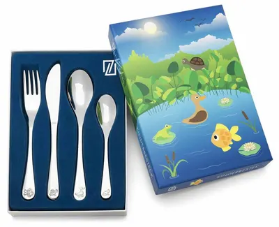 Set tacâmuri pentru copii Zilverstad - Animale de apă, 4 părți