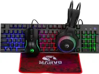 Kit Marvo - Loot 40 CM416, tastatură, mouse, căști și pad