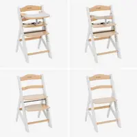 Scaun de masa copii multifunctional 4-in-1 Tulano Morsel 40 WhiteNatural structura din lemn rezistent,11 nivele de inaltime ,tavita dubla,recomandat 6luni-12 ani,greutate admisa 40 kg