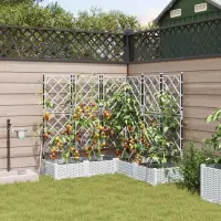 vidaXL Vază pentru Grădină 5 buc. Alb 120 x 120 x 126 cm PP