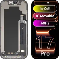 Display cu Touchscreen JK pentru Apple iPhone 17 Pro, cu Rama, Versiune LCD In-Cell IC Movable, Negru