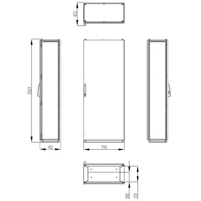 Dulap inseriabil cu 1 usa IP55 I=2000 L=800 A=400 mm