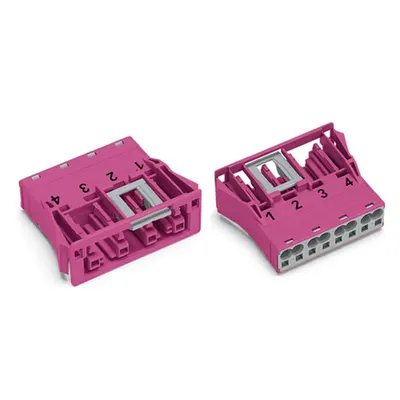 Snap-in socket; 4-pole; Cod. B; 4,00 mm²; pink