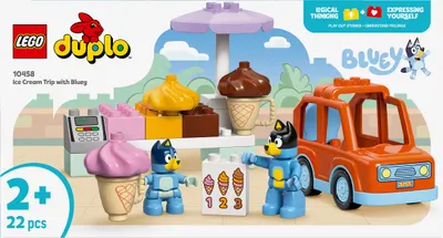 Constructor LEGO Duplo Bluey - Aventură cu înghețată cu Bluey(10458)