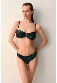 Slip cu animal print - Verde/Negru