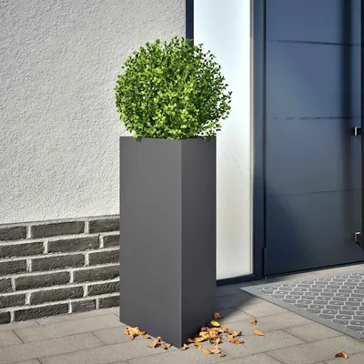 vidaXL Jardiniere grădină, 2 buc. antracit 40x34,5x75 cm oțel triunghi