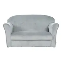 Canapea pentru copii gri deschis cu tapițerie din catifea 78 cm Lil Sofa – Roba