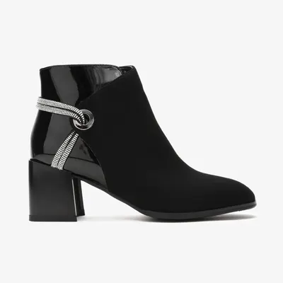 Botine dama din Piele Ecologica CRL0662NEGRUSHINNY