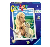 Set creativ Pictura pe numere Ravensburger CreArt Catel cu Pui