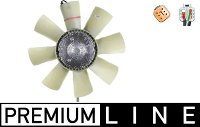 Cupla ventilator radiator (cu ventilator, 680mm, numar lame: 8) potrivit RVI KERAX, PREMIUM dCi11-270-MIDR06.23.56A 3 04.96