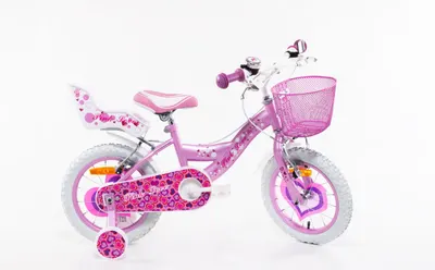 Bicicletă pentru fete SCH Pink Love 14” cu accesorii