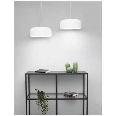 Lampa suspendata PERLETO Metal & Acrylic Diffuser Mat Alb Outside & Inside Alb Fabric Wire LED E27 2x12 Wat 230 Volt IP20 Fara bec