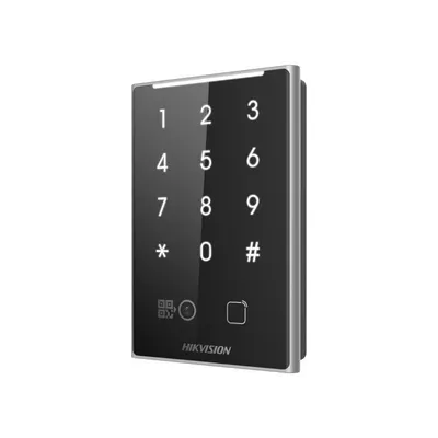 Cititor de proximitate cu tastatura si cod QR Hikvision DS-K1109DKB-QR, DESfire card, Felica card and M1 card, RS-485 and Wiegan
