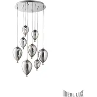 Corp de iluminat din sticla suflata si prelucrata manual sub forma de balon cromat 8x40W