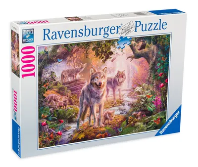 Puzzle Ravensburger din 1000 de piese - Lupi vara