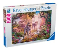 Puzzle Ravensburger din 1000 de piese - Lupi vara