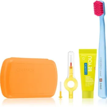 Curaprox Travel Set Set de călătorii pentru dinti, limba si gingii Orange